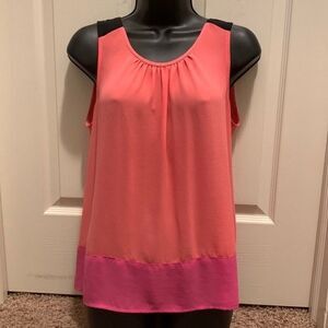 LOFT Orange, Pink and Black Sleeveless Top